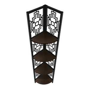 Étagère de coin en métal avec 4 tablettes en MDF/stratifié - I 3621-3622-3623