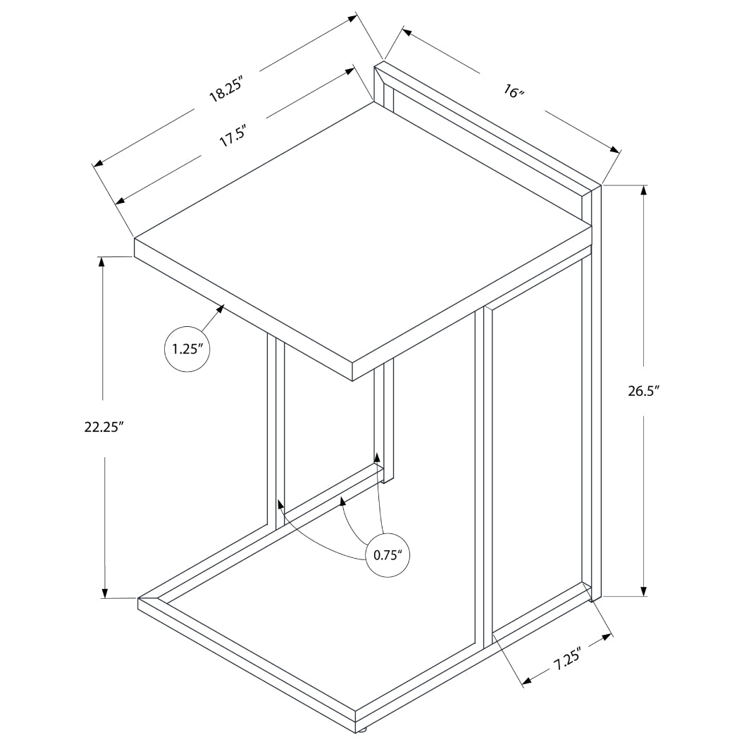 Table d'appoint en MDF/stratifé et métal noir - I 3631-3633-3634-3635