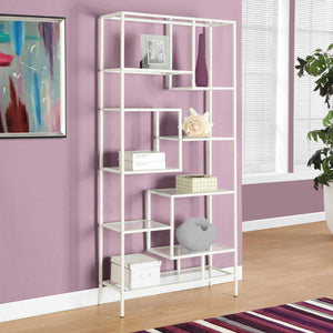 Étagère en métal avec 9 tablettes en verre trempé - I 7158-7159