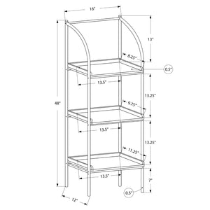 Étagère en métal noir avec 3 tablettes en MDF/stratifié taupe foncé - I 7228