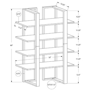 Étagère en métal argenté avec 4 tablettes en MDF/stratifié espresso - I 7239