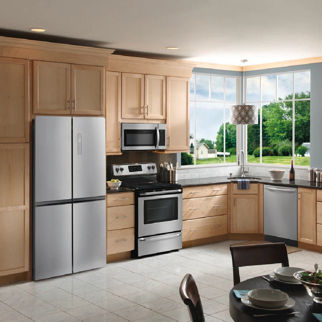 Réfrigérateur à porte française profondeur de comptoir 33 po, 17,4 pi³, 4 portes Inox