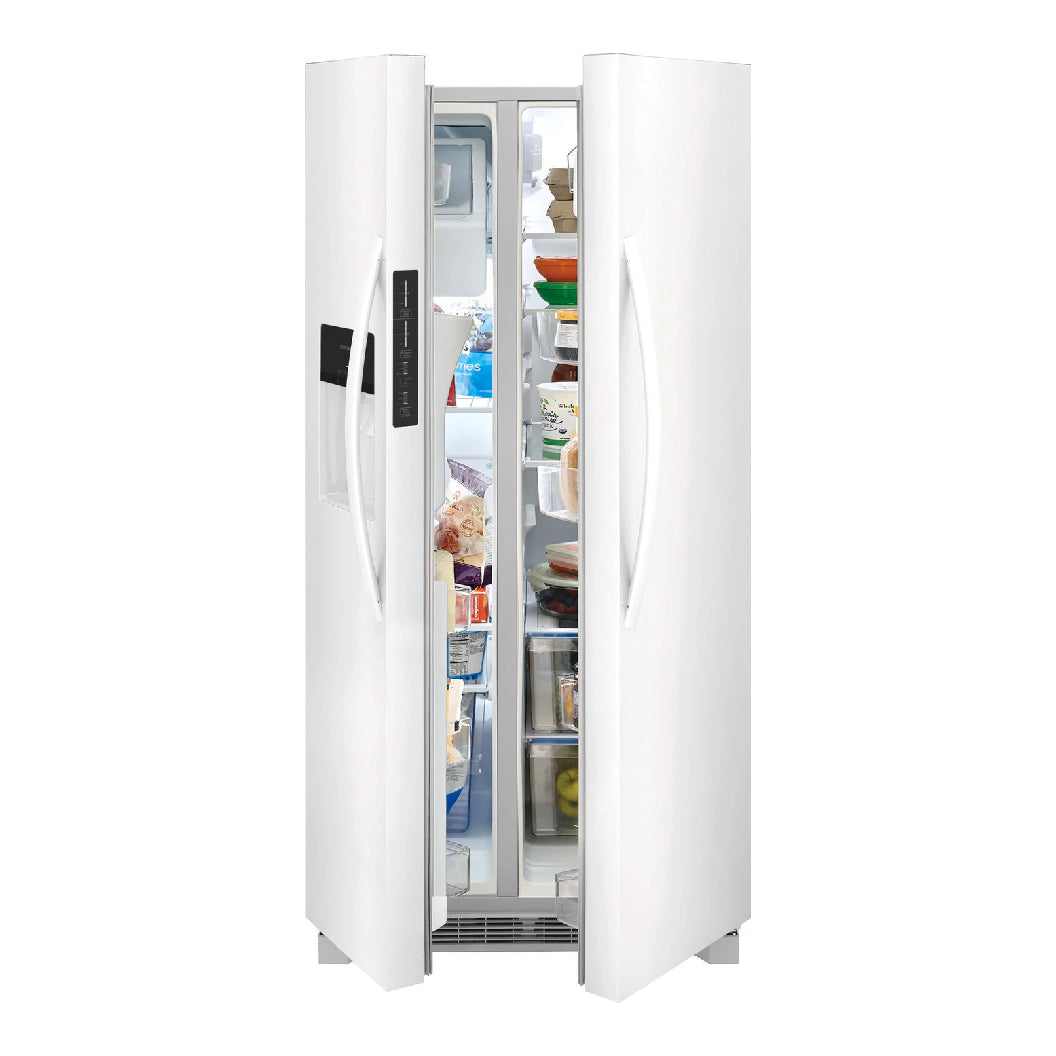 Réfrigérateur côte à côte 33 po, 22,3 pi³ Blanc avec distributeur externe d'eau et glaçons