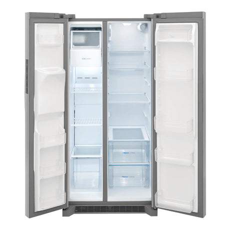 Réfrigérateur côte à côte 33 po, 22,3 pi³ Inox avec distributeur d'eau et glaçons