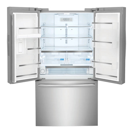 Réfrigérateur porte française 36 po, 28,8 pi³ Inox - Frigidaire Gallery avec distributeur d'eau et machine à glaçons