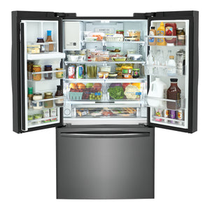 Réfrigérateur portes françaises Inox noir 36po