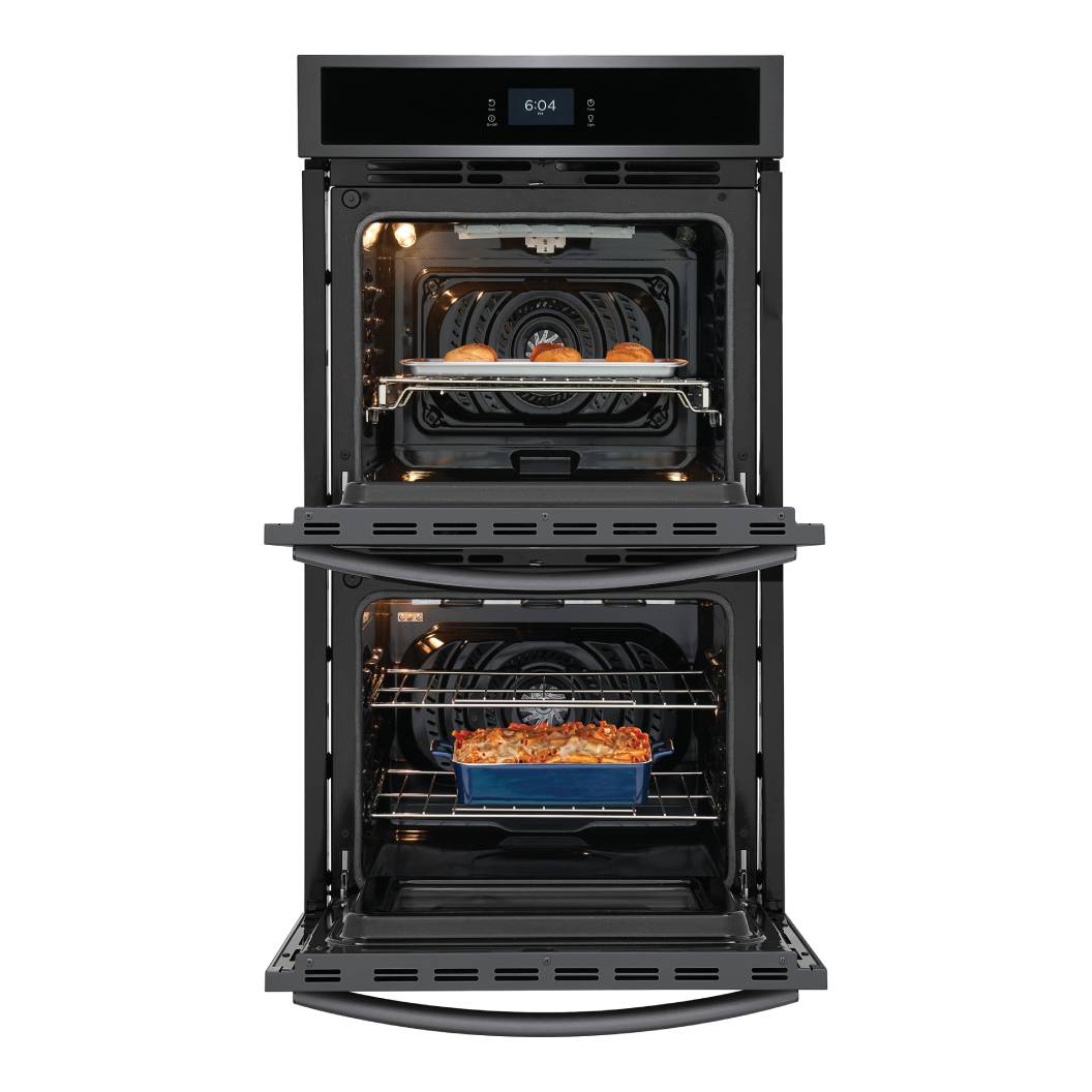 Four encastrable double 27 po. Inox noir 7,6 pi³