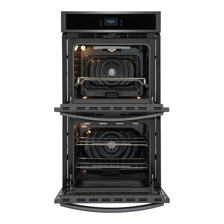 Four encastrable double 27 po. Inox noir 7,6 pi³