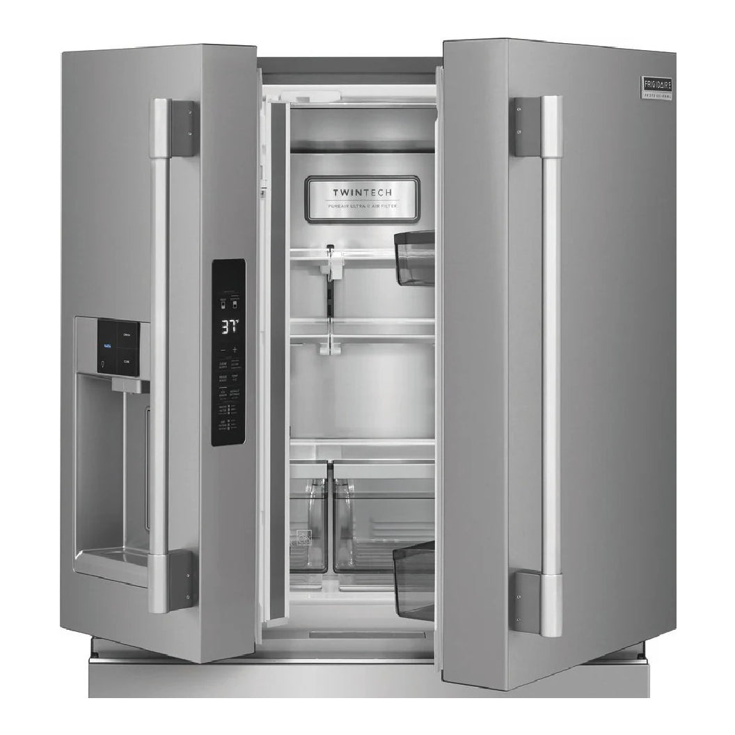 Réfrigérateur 4 portes à 2 battants à profondeur comptoir 36 po, 21,4 pi³ Inox avec Compartiment réfrigérant convertible