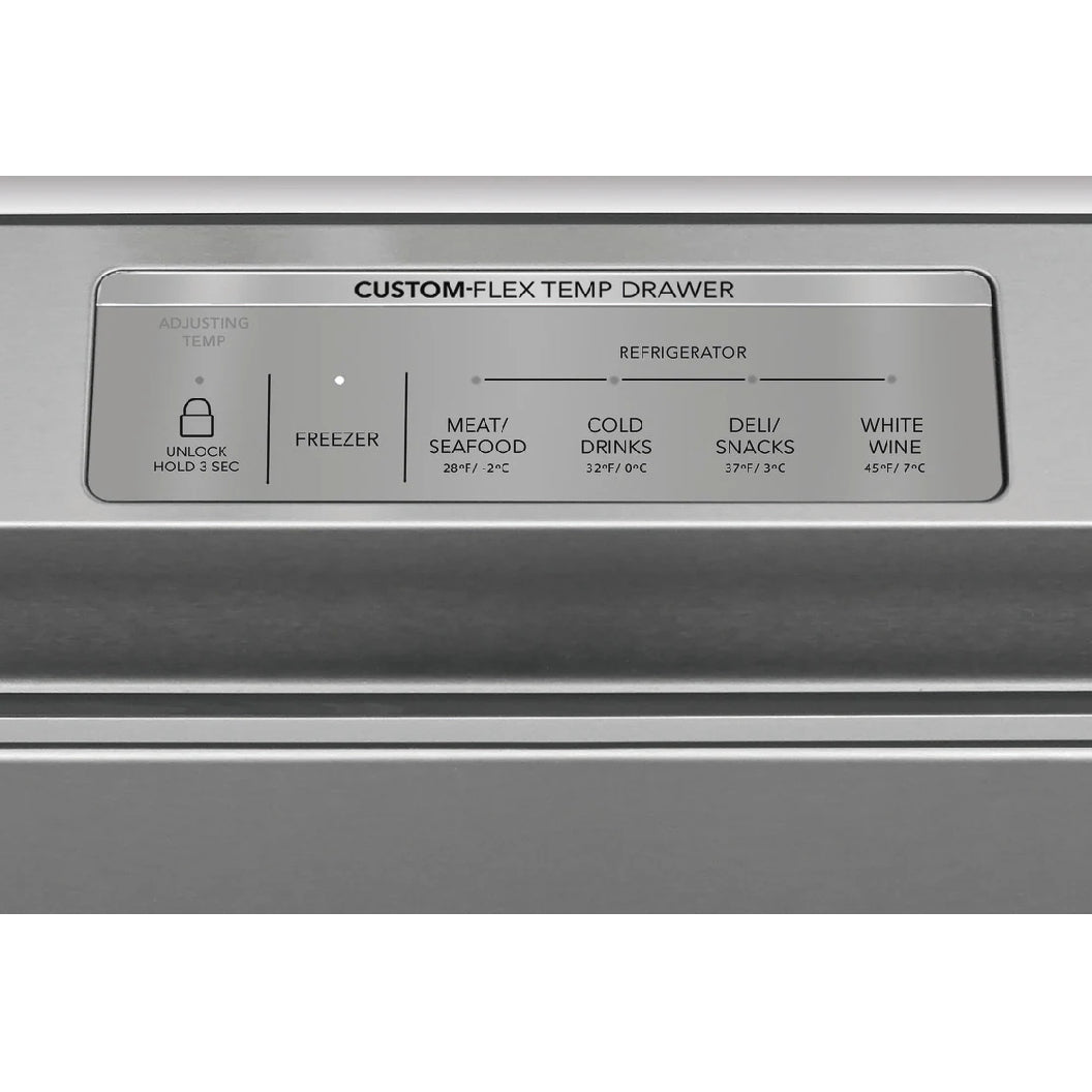 Réfrigérateur 4 portes à 2 battants à profondeur comptoir 36 po, 21,4 pi³ Inox avec Compartiment réfrigérant convertible
