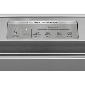 Réfrigérateur 4 portes à 2 battants à profondeur comptoir 36 po, 21,4 pi³ Inox avec Compartiment réfrigérant convertible