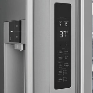 Réfrigérateur porte française 36 po, 22,6 pi³ Inox 3 portes avec distributeur externe d'eau et glaçons