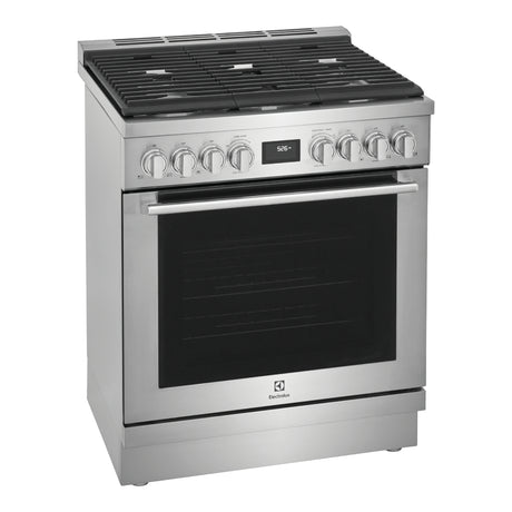Cuisinière biénergie 30 po, 4,6 pi³ Inox avec Brûleurs scellés, Convection et Nettoyage à la vapeur