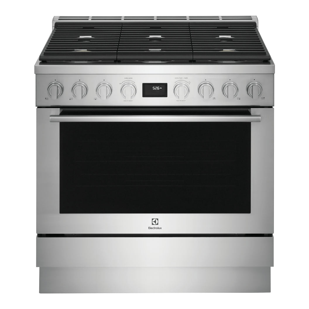 Cuisinière biénergie 36 po, 4,4 pi³ Inox avec Brûleurs à double flamme et Convection double