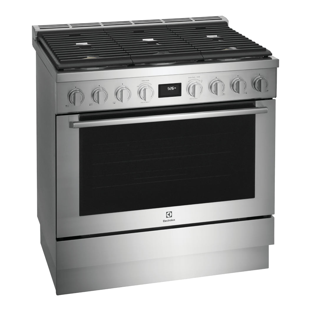 Cuisinière biénergie 36 po, 4,4 pi³ Inox avec Brûleurs à double flamme et Convection double