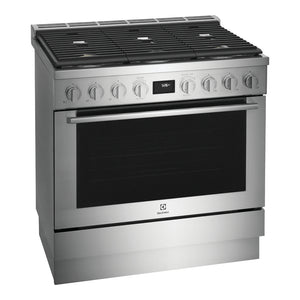 Cuisinière biénergie 36 po, 4,4 pi³ Inox avec Brûleurs à double flamme et Convection double