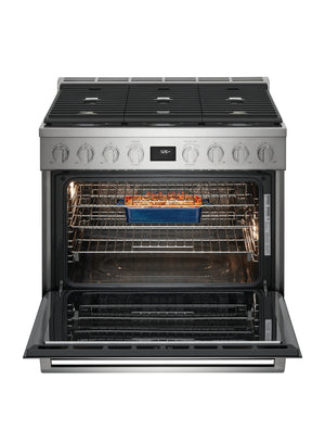 Cuisinière biénergie autoportante 36 po. 4,4 pi³