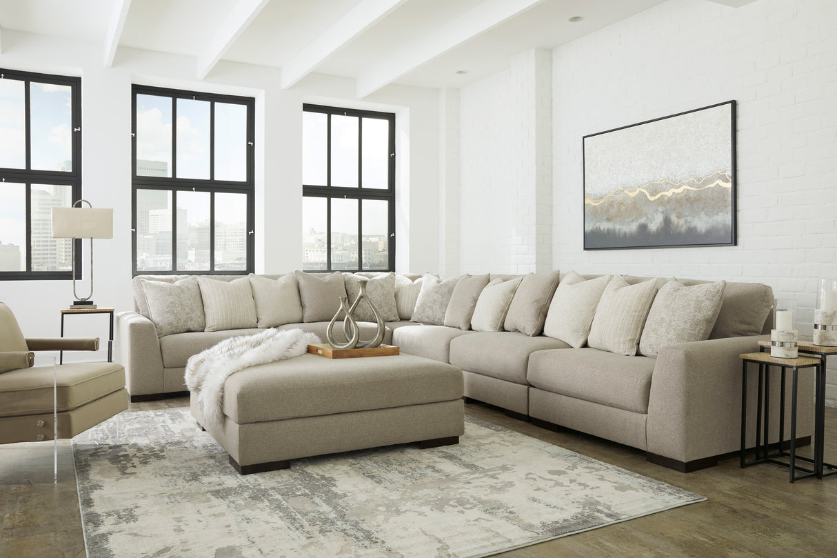 Ottoman surdimensionné Lyndeboro en tissu gris