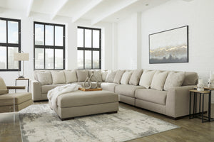 Ottoman surdimensionné Lyndeboro en tissu gris