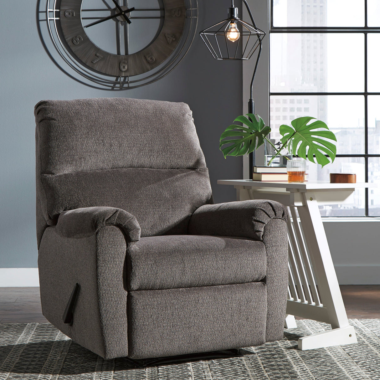 Fauteuil en tissu gris inclinable - Nerviano