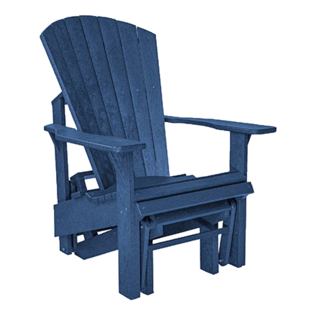 Chaise berçante extérieure bleue marine plastique recyclé - Adirondack