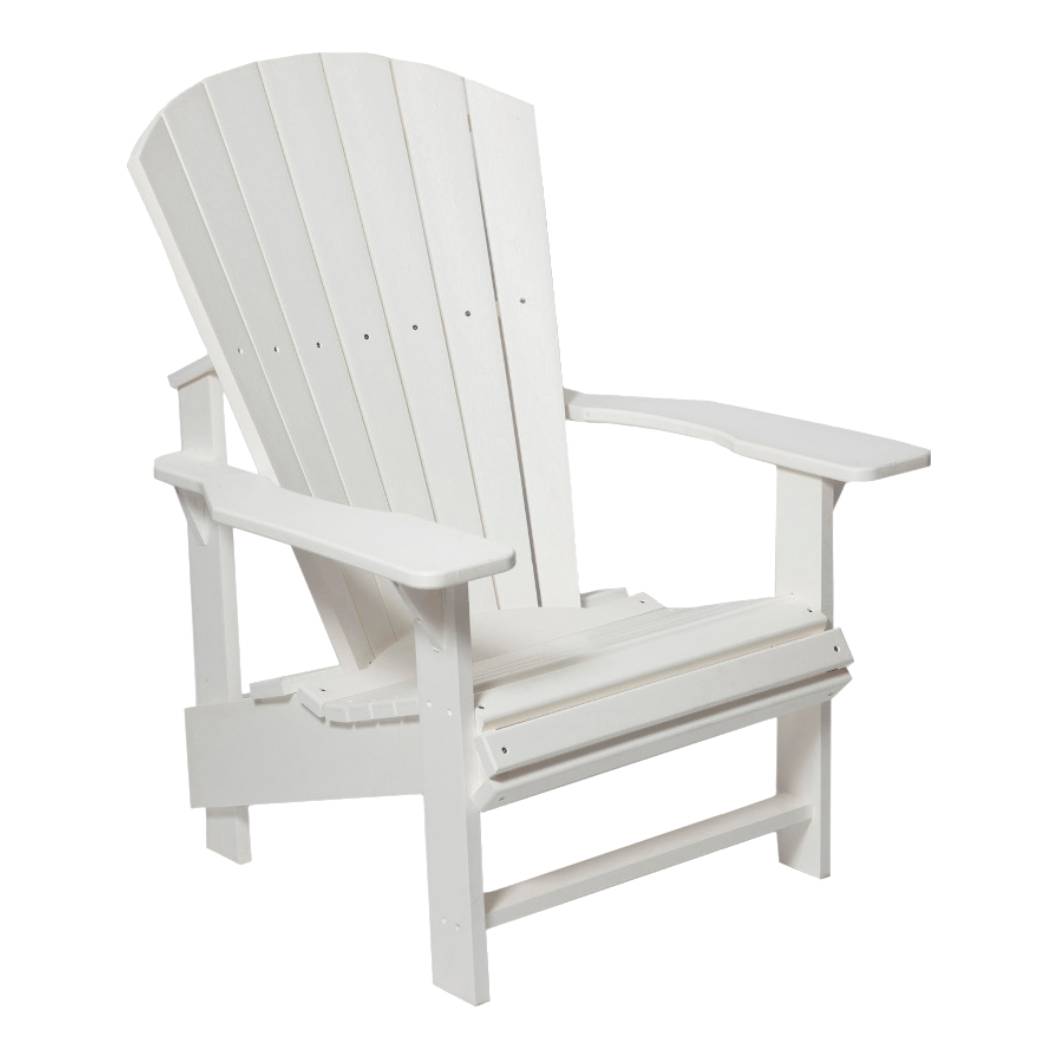 Chaise extérieure blanche plastique recyclé - Adirondack Verticale