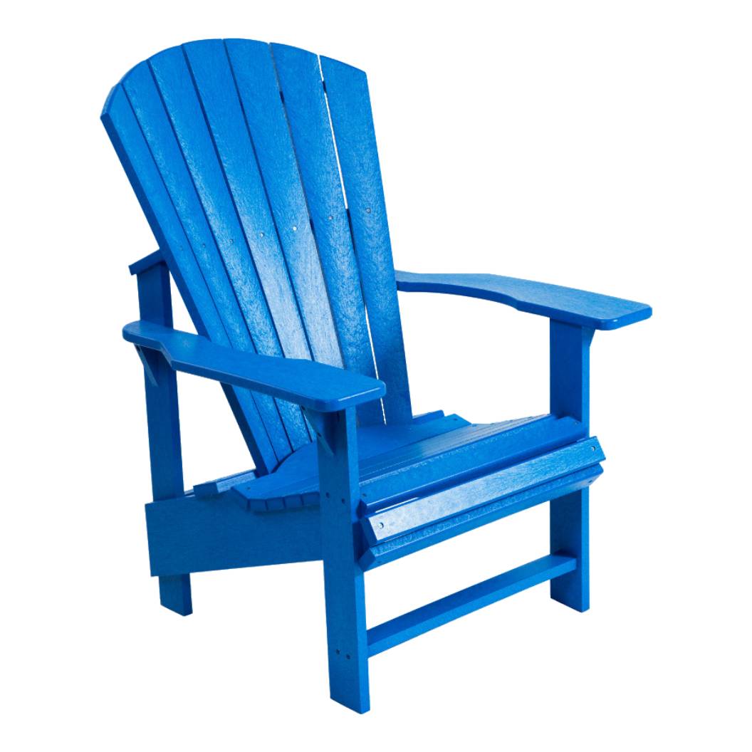 Chaise extérieure bleue plastique recyclé - Adirondack Verticale