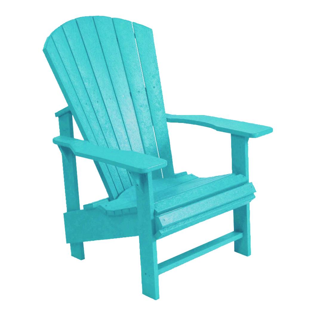 Chaise extérieure turquoise plastique recyclé - Adirondack verticale