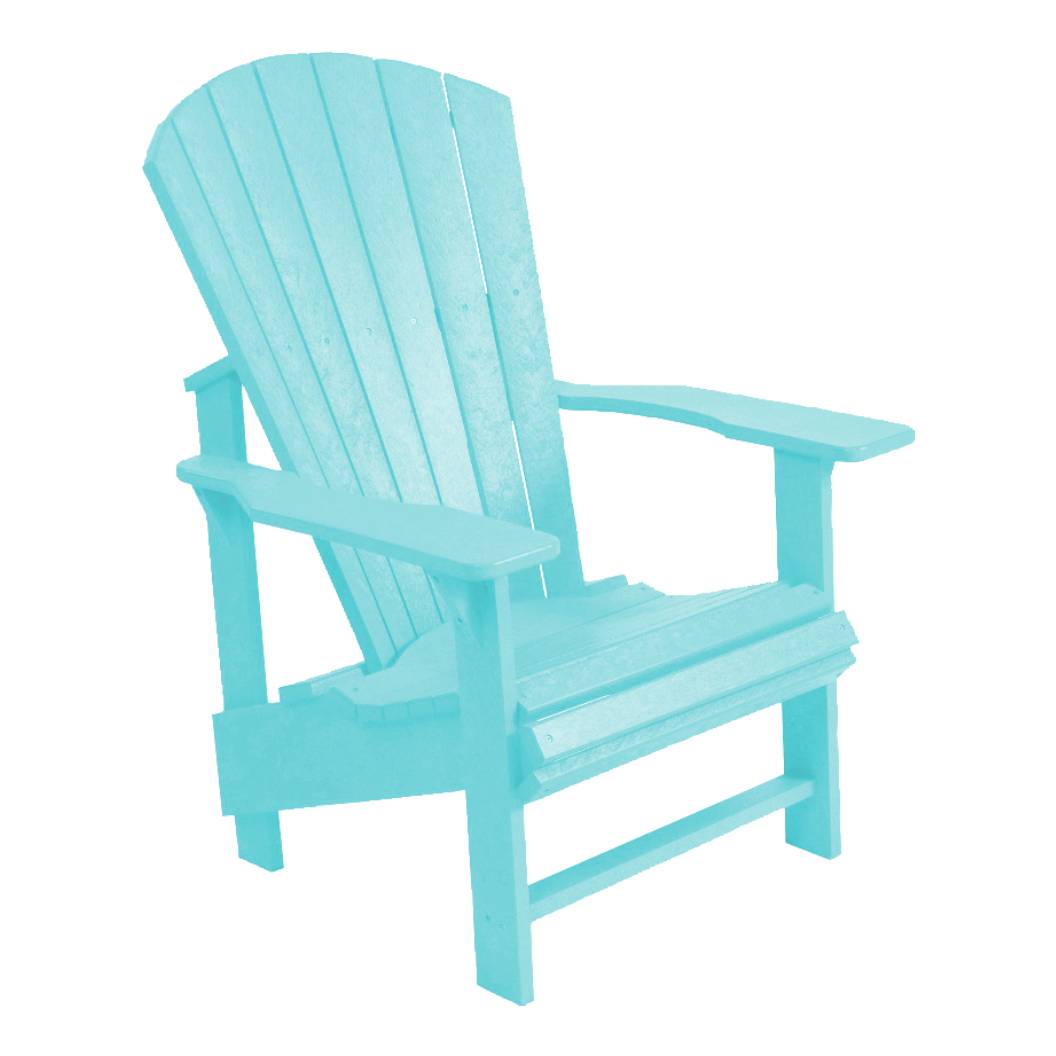Chaise extérieure bleue aqua plastique recyclé - Adirondack Verticale