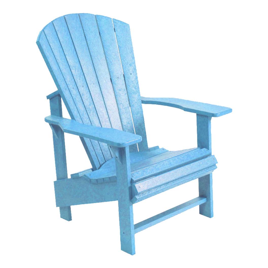 Chaise extérieure bleue ciel plastique recyclé - Adirondack verticale