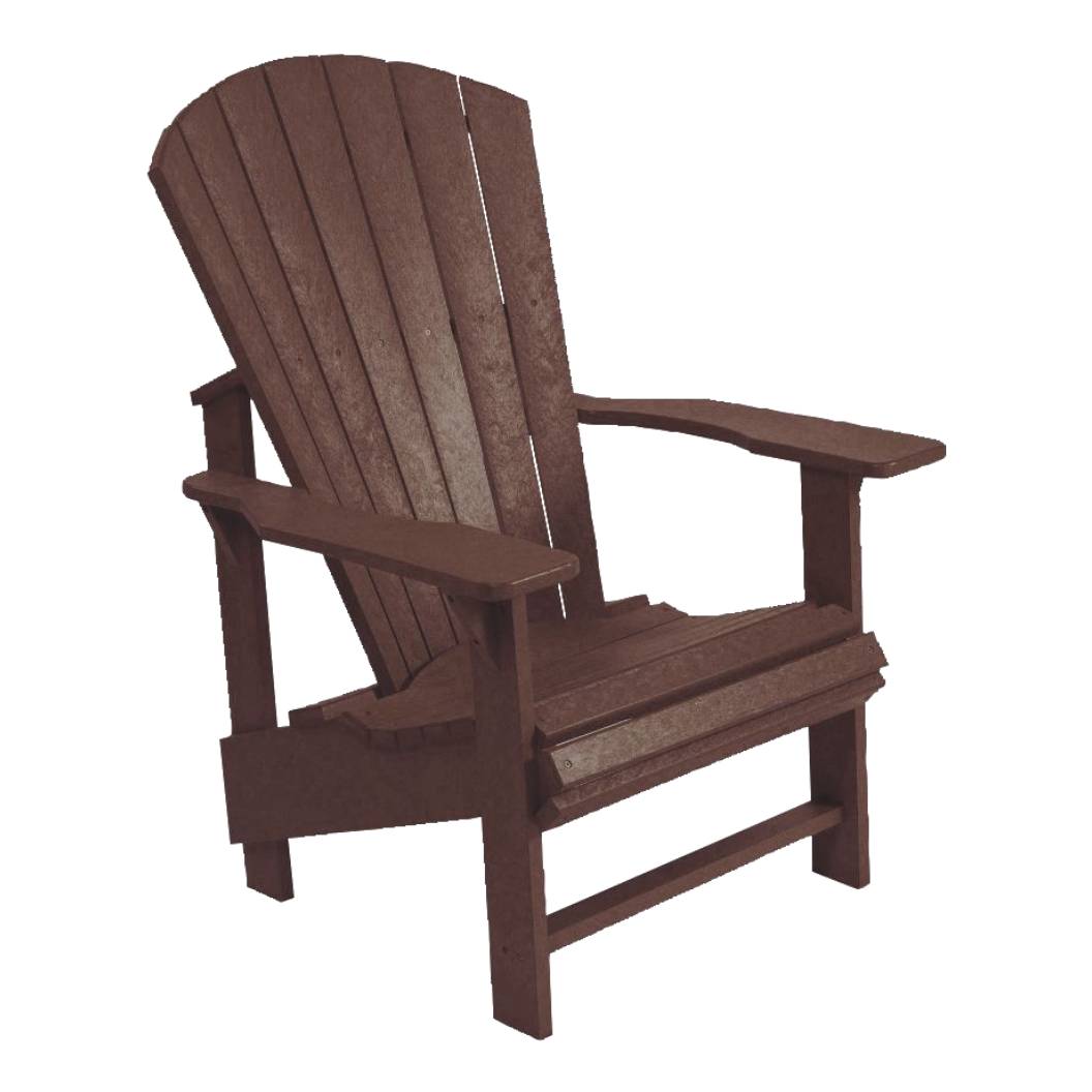 Chaise extérieure brune plastique recyclé - Adirondack Verticale