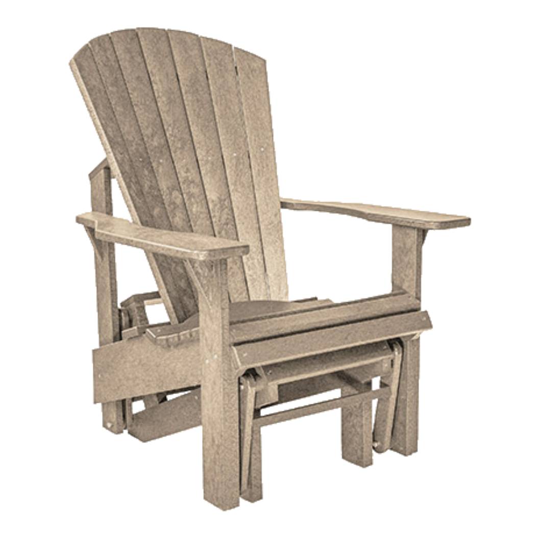 Chaise berçante extérieure beige plastique recyclé - Adirondack