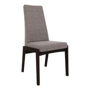 Chaise de salle à manger rembourrée en tissu gris et en bois de merisier - Sit CHA 39