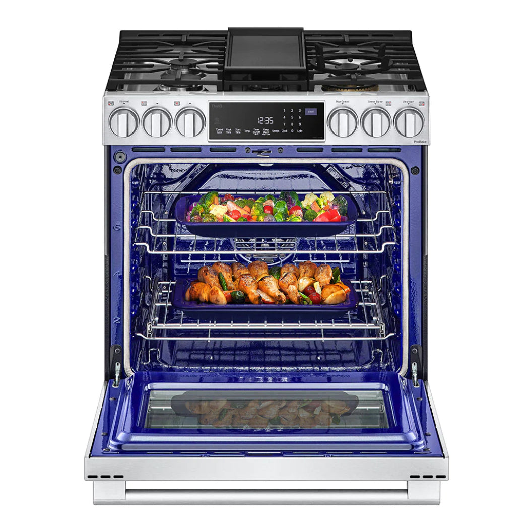 Cuisinière au gaz encastrable 30 po 6,3 pi³ Inox - Studio - intelligente, Air Fry & ProBake®