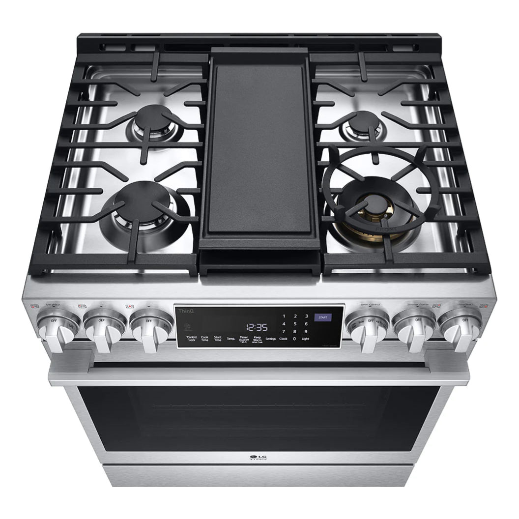Cuisinière au gaz encastrable 30 po 6,3 pi³ Inox - Studio - intelligente, Air Fry & ProBake®