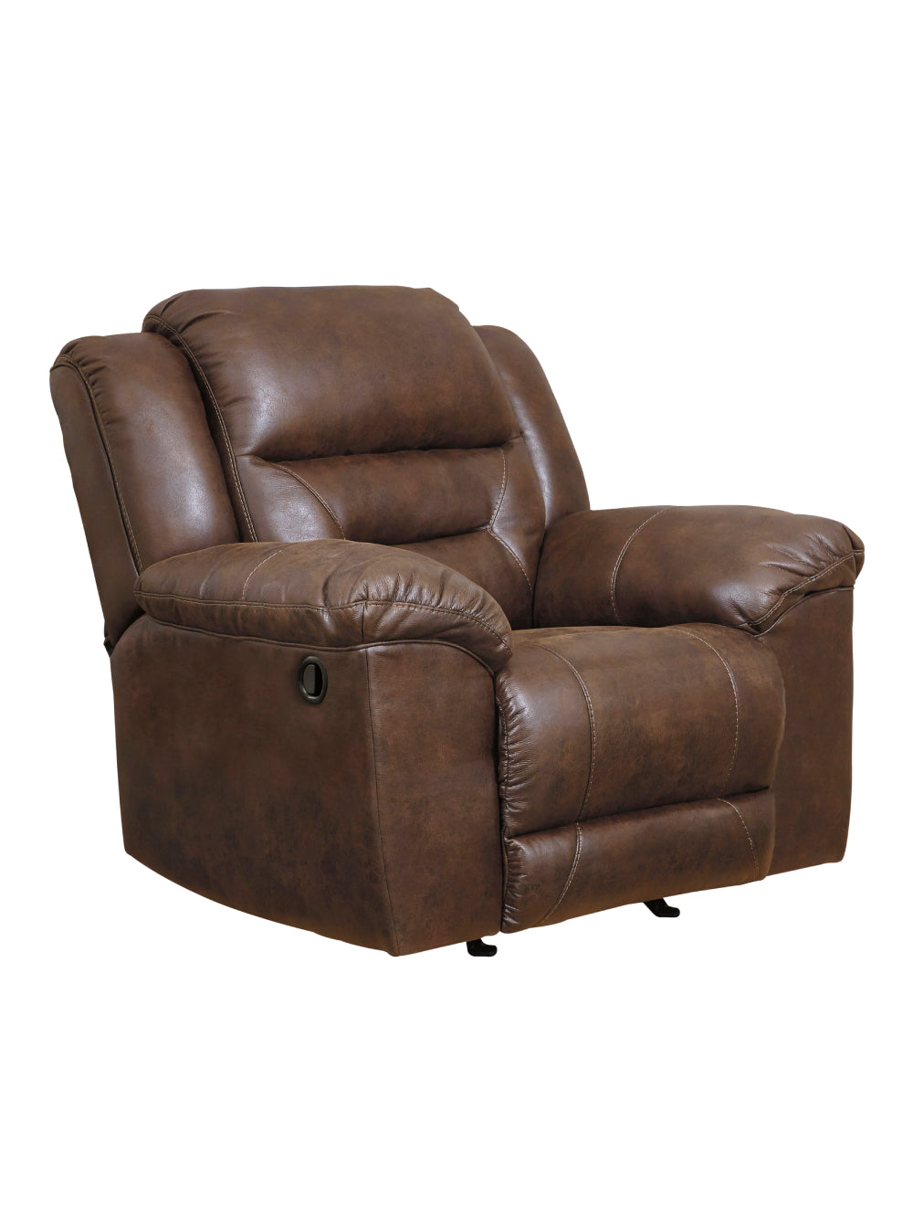 Fauteuil inclinable berçant aspect cuir chocolat