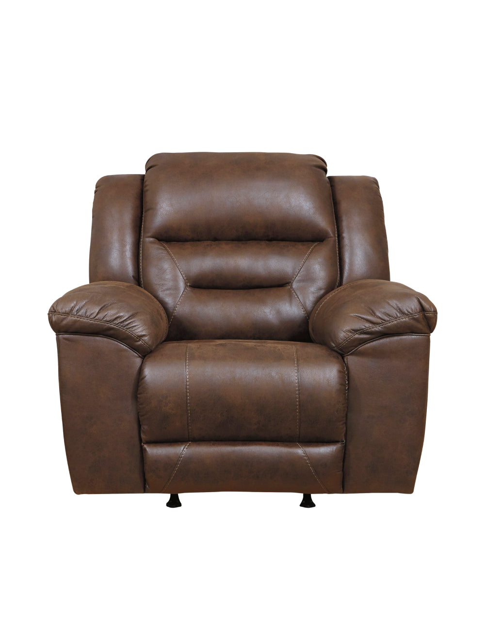 Fauteuil inclinable berçant aspect cuir chocolat