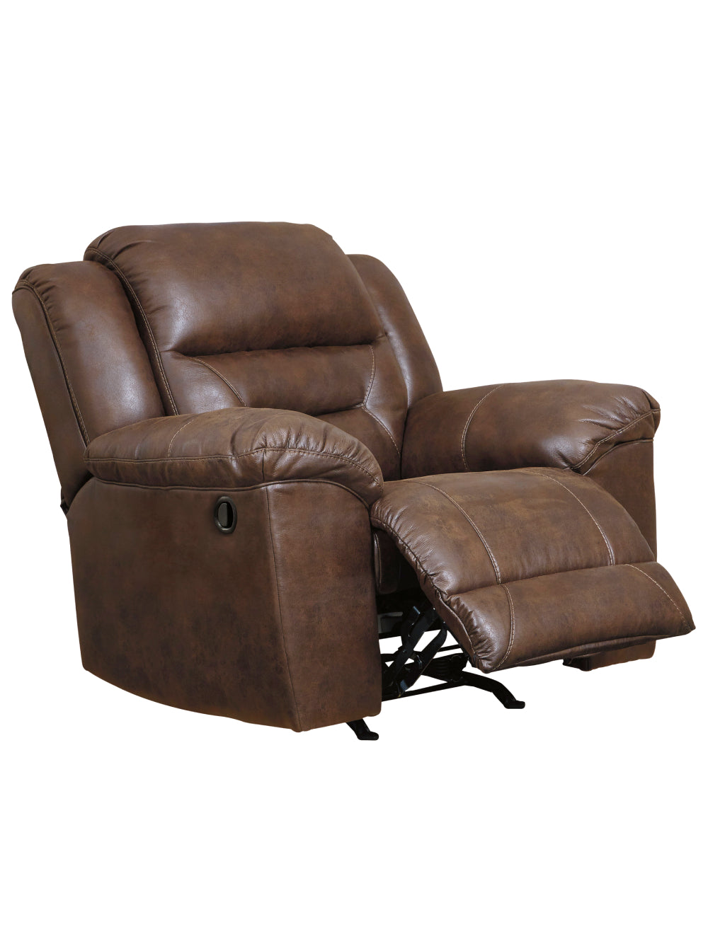 Fauteuil inclinable berçant aspect cuir chocolat