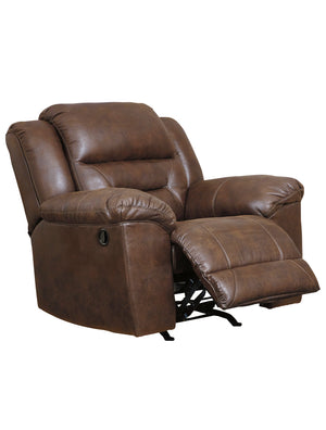 Fauteuil inclinable berçant aspect cuir chocolat