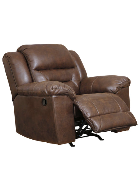 Fauteuil inclinable berçant aspect cuir chocolat