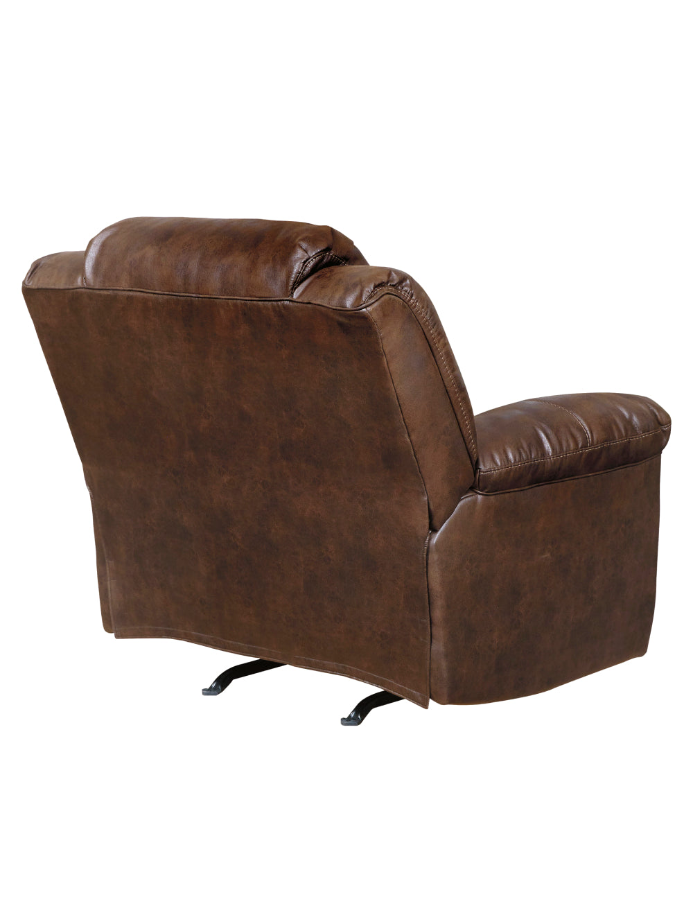 Fauteuil inclinable berçant aspect cuir chocolat