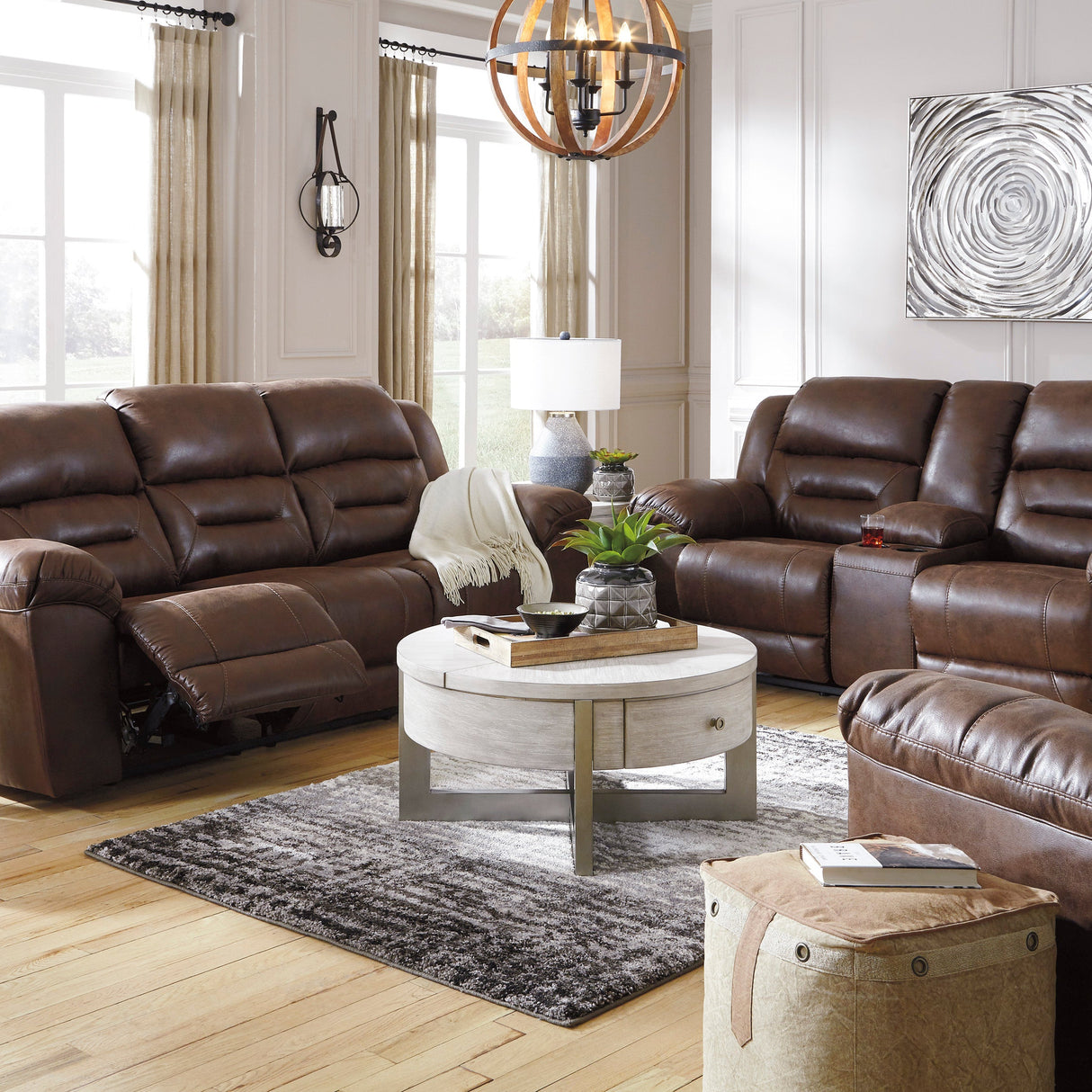 Sofa aspect cuir motorisé - Stoneland