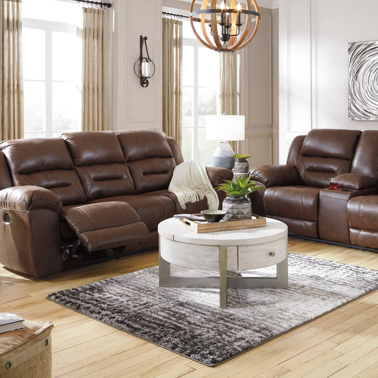 Sofa aspect cuir inclinable - Stoneland
