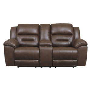 Causeuse aspect cuir brun chocolat inclinable - Stoneland