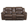 Causeuse aspect cuir motorisée avec console - Stoneland