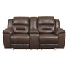 Causeuse inclinable motorisée aspect cuir avec console - Stoneland
