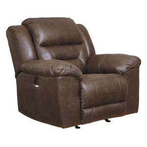 Fauteuil aspect cuir brun chocolat motorisé - Stoneland