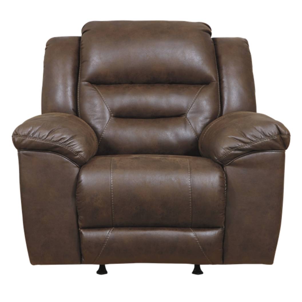 Fauteuil aspect cuir brun chocolat motorisé - Stoneland