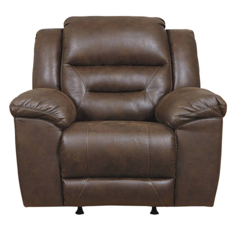 Fauteuil aspect cuir brun chocolat motorisé - Stoneland
