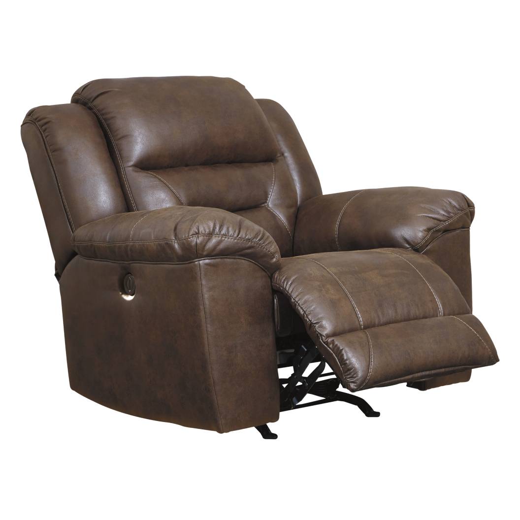 Fauteuil aspect cuir brun chocolat motorisé - Stoneland